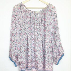 Adrienne Vittadini Floral Blouse Size 1X